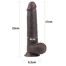 Фалоімітатор з рухомою шкірою - Sliding-Skin Dual Layer Dong 9" Black