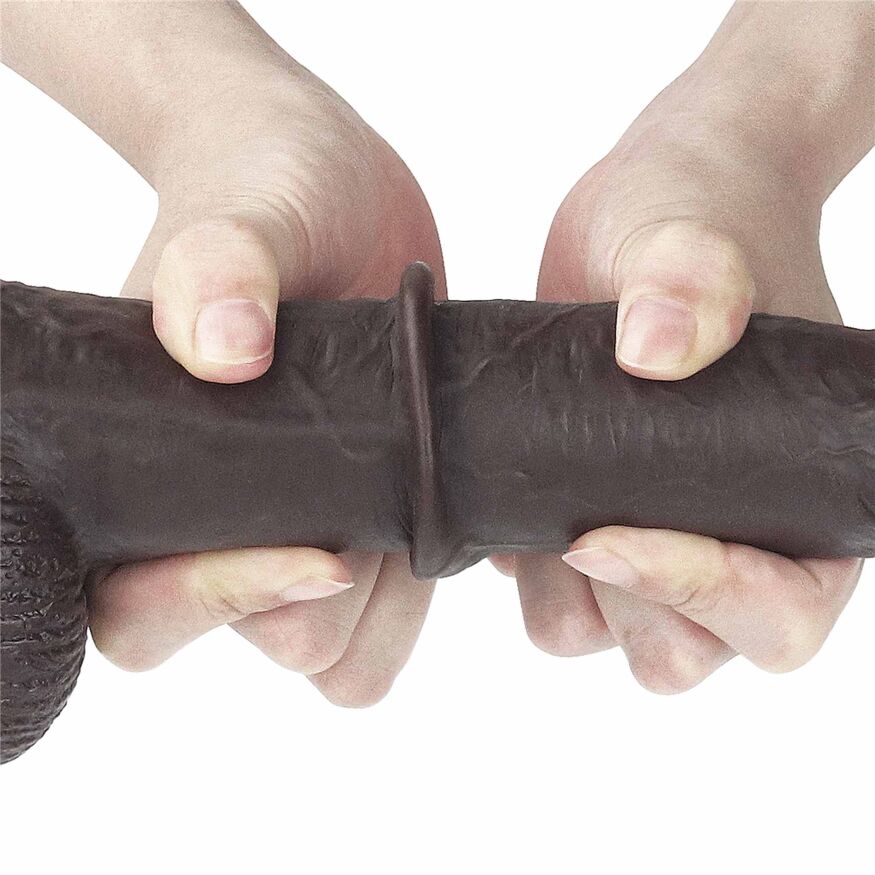 Фалоімітатор з рухомою шкірою - Sliding-Skin Dual Layer Dong 9" Black