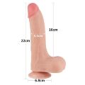 Дидло с подвижной кожей - LoveToy Sliding-Skin Dual Layer Dong 8.5" Flesh