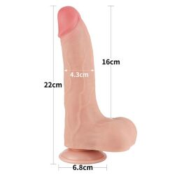 Фалоімітатор з рухомою шкірою - Sliding-Skin Dual Layer Dong 8.5" Flesh