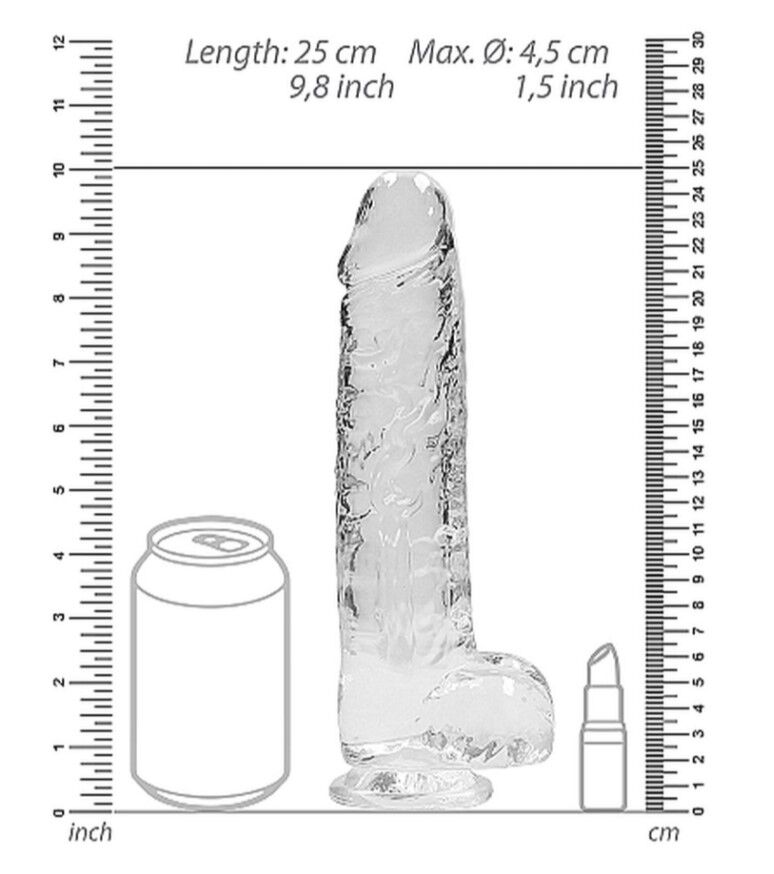 Фалоімітатор - Realrock Dildo With Balls 9'/23 см Transparent