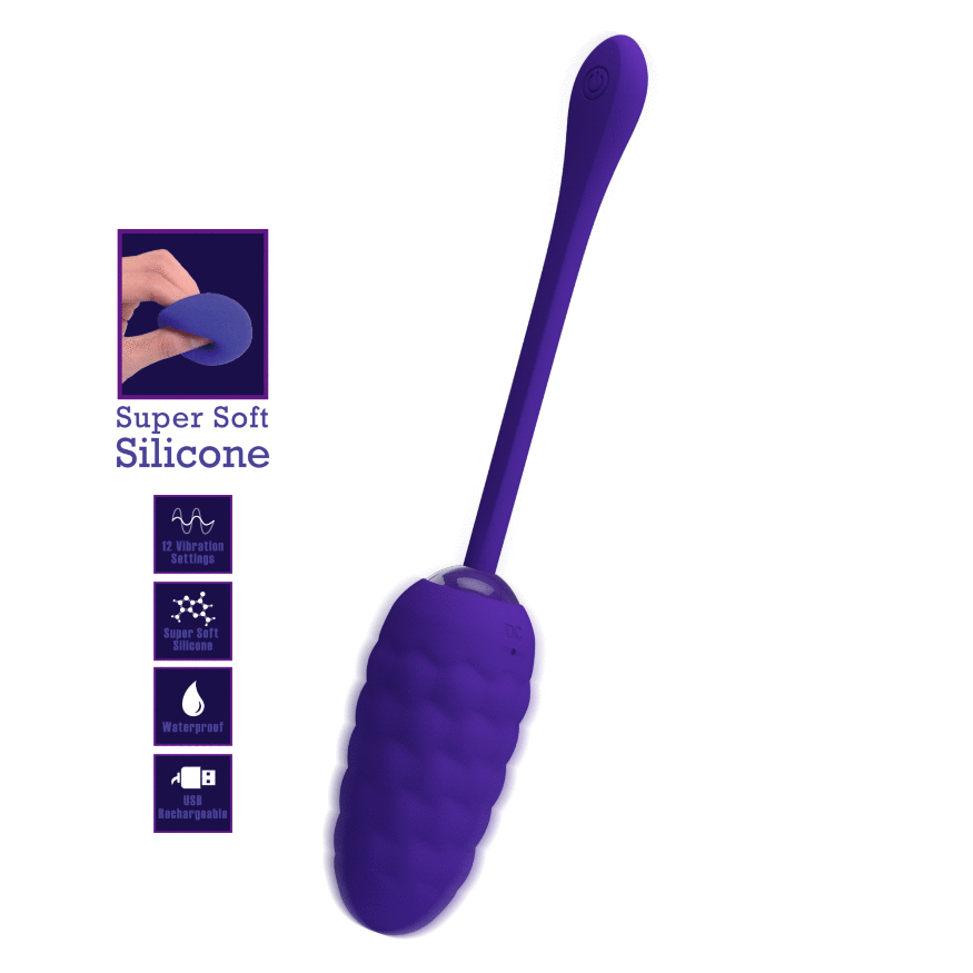 Віброяйце з рельєфним дизайном Pretty Love - MARINA EGG Purple, BI-014708-3