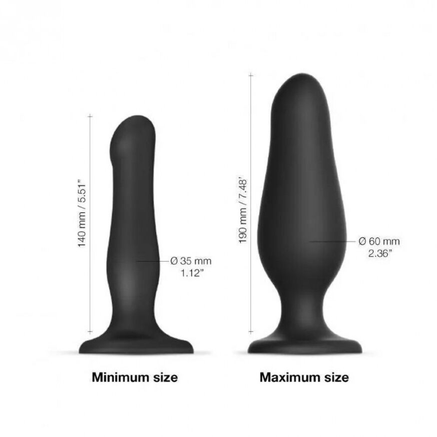 Анальная пробка с накачкой нереалистичная Strap-On-Me черная, 19 х 6 см