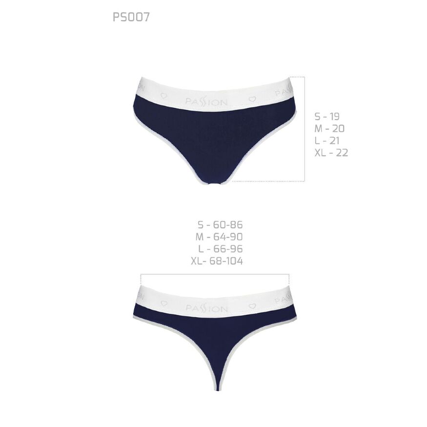 Спортивные трусики-стринги PS007 PANTIES navy blue XL - Passion
