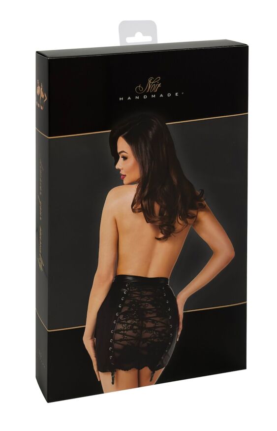 Юбка Noir Handmade F341 Powerwetlook and lace skirt - M