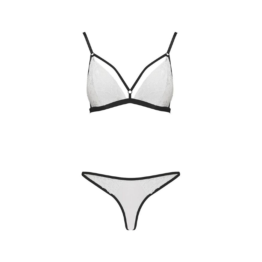 Комплект белья ORIHIME SET white S/M - Passion: стрэпы: лиф и трусики