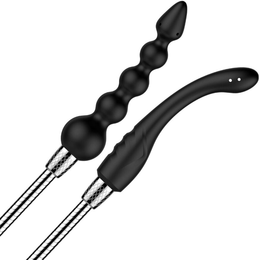 Набір анальних насадок для душу Nexus Advanced Shower Douche Duo Kit – Black, 2 шт (м'ята упаковка!!)