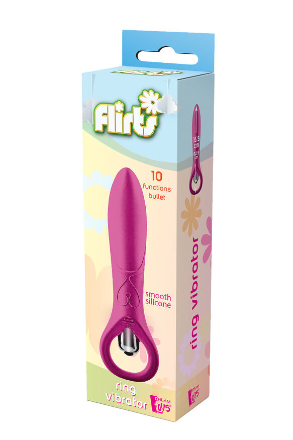 Мини вибратор для точки G Dream Toys FLIRTS 10 FUNCTIONS RING VIBRATOR PINK
