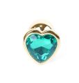 Анальна пробка - Jewellery Gold  Heart PLUG- Green