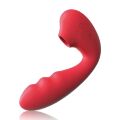 Вибратор для точки G BeYourLover Tara с вакуумной стимуляцией и нагревом, красный, 13 х 3.5 см