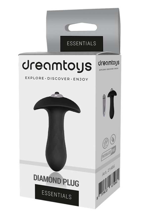 Анальная пробка с вибропулей Dream Тoys Еssentials черная