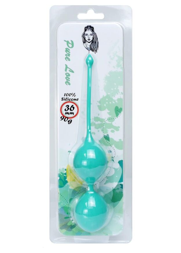 Вагінальні кульки - Silicone Kegel Balls Green, 36 мм, 90 г