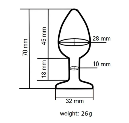 Силиконовая анальная пробка EGZO - Silicone Black Round Plug Red, size S