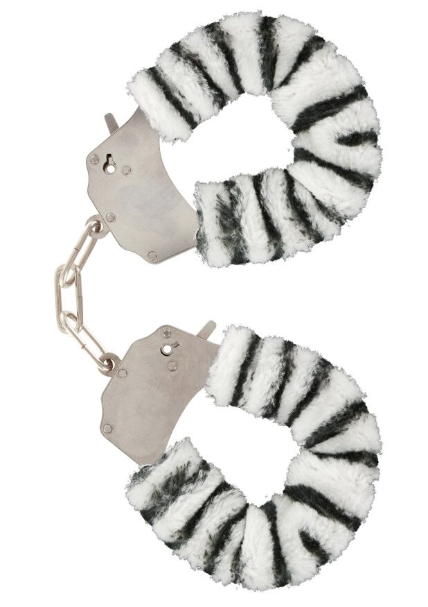Наручники с мехом Зебра, Toy Joy
