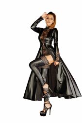 Платье-плащ с мокрым эффектом Noir Handmade F128C Powerwetlook gown coat, M (мятая упаковка!!!)
