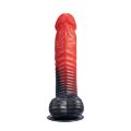 Красный ребристый фаллоимитатор SilexD Fantasy Liquid Silicone Devil 8in Red