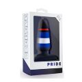 Анальная пробка Blush Pride Avant с цветными линиями, черная