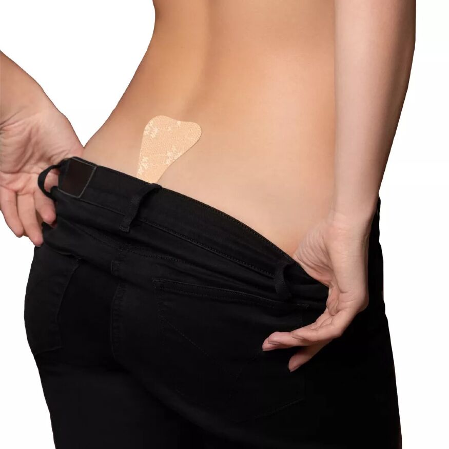 Самоклеючі трусики Bye Bra з мереживом, бежеві, One Size