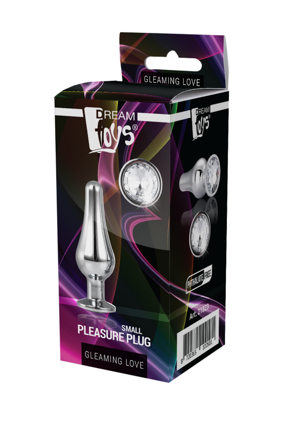 DT21823 анальна пробка конічної форми Dream Toys GLEAMING LOVE SILVER PLEASURE PLUG S