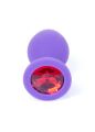 Анальна пробка - Jewellery Silicone Purple Plug M Red
