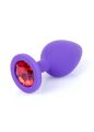 Анальна пробка - Jewellery Silicone Purple Plug M Red