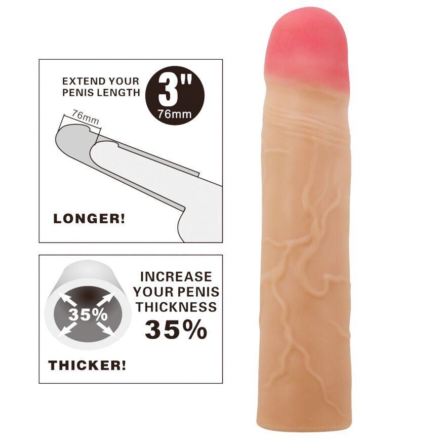 Насадка на член - Pretty Love Kylian Penis Extender +3" Flesh