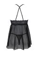 Пеньюар Passion KERRIA CHEMISE black, S/M, кружевной верх, трусики в комплекте