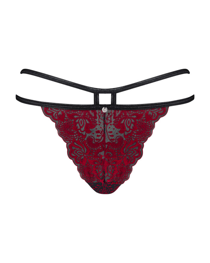 Трусики Obsessive Sugestina Bordeaux-Black L/XL