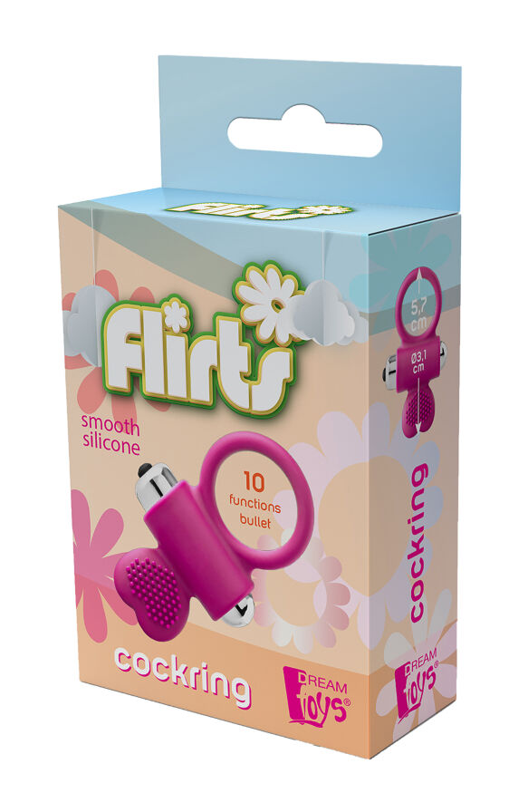 Эрекционное кольцо с вибрацией Dream Toys FLIRTS COCKRING PINK