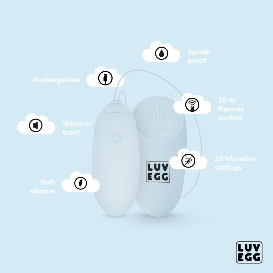 LUV001BLU Виброяйцо с пультом LUV EGG голубое
