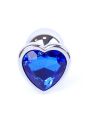 Анальна пробка - Jewellery Silver  Heart PLUG- Dark Blue