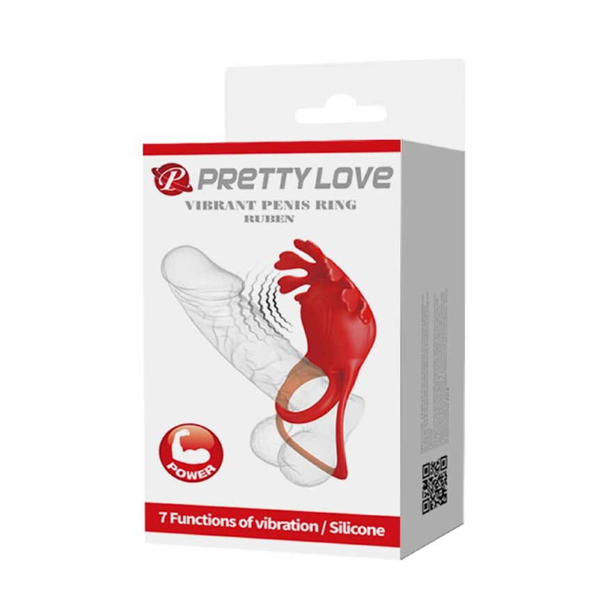 Эрекционное кольцо Pretty Love - Vibration Penis Ring Ruben Red, BI-210311