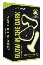 Набір БДСМ Whipsmart Glow In The Dark страпон, маска на очі, мотузка, флуоресцентні