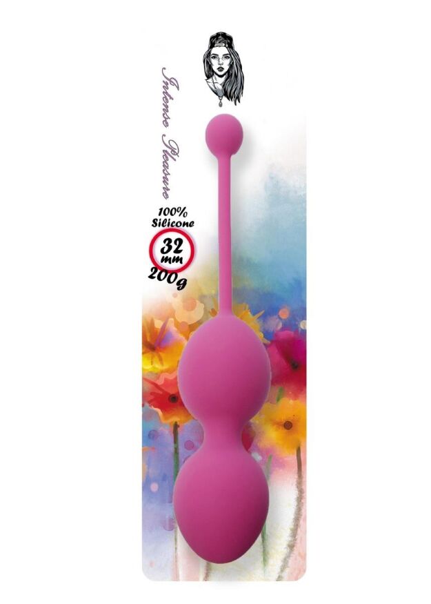 Вагінальні кульки - Silicone Kegel Balls Dark Pink, 32 мм, 200 г