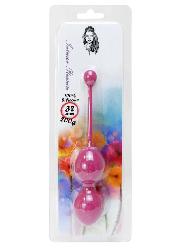 Вагінальні кульки - Silicone Kegel Balls Dark Pink, 32 мм, 200 г