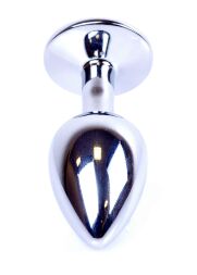 Металлическая анальная пробка - Jewellery Silver Plug - Red