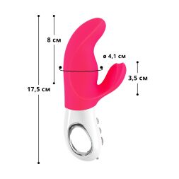 Вибратор-кролик Fun Factory MISS BI pink/white, 2 независимых мотора, диаметр 4,2 см