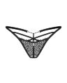 Кружевные черные стринги Obsessive Iliosa с декоративными стразами, S/M