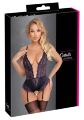 Мереживне боді з відкритим доступом Cottelli, фіолетове, розмір S