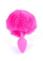 Анальна пробка з хвостиком- Bunny Tail Silicone Pink Plug Pink