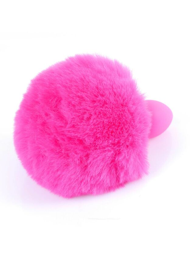 Анальна пробка з хвостиком- Bunny Tail Silicone Pink Plug Pink