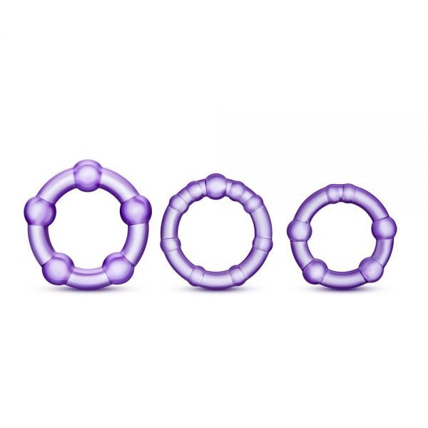 Набор эрекционных колец STAY HARD BEADED PURPLE  