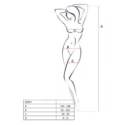 Бодистокинг в очень крупную сетку Passion BS091 red, с доступом