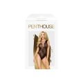 Боді Penthouse Runway Queen S/L Black, виріз на спині, плетіння в зоні декольте та на спинці