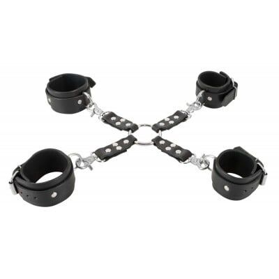 Набор для фиксации с крестовиной Luxe Leren Bondage Set-Zado