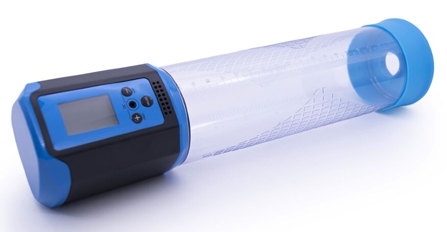Автоматическая вакуумная помпа с зарядкой от USB и LCD дисплеем CANWIN Passion Pump Men Blue - P648AU