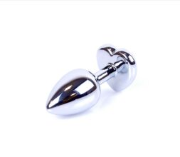 Анальна пробка - Jewellery Silver  Heart PLUG- Purple