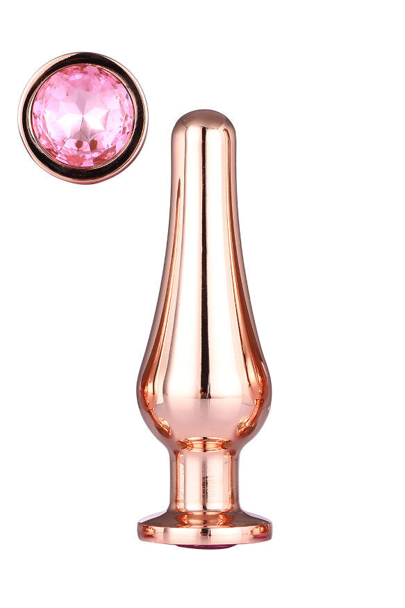 Анальная пробка конической формы Dream Toys GLEAMING LOVE ROSE GOLD PLEASURE PLUG M