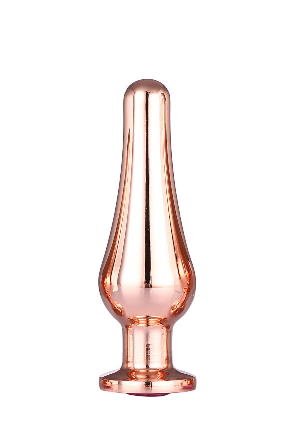 Анальная пробка конической формы Dream Toys GLEAMING LOVE ROSE GOLD PLEASURE PLUG M