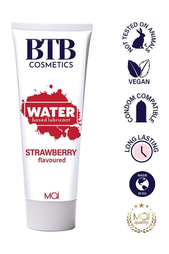 Смазка на водной основе BTB FLAVORED STRAWBERRY с ароматом клубники (100 мл)
